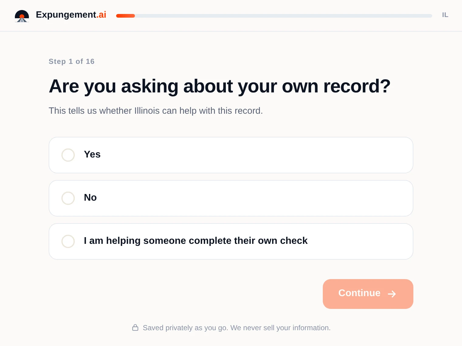 Example question from the free guided check.